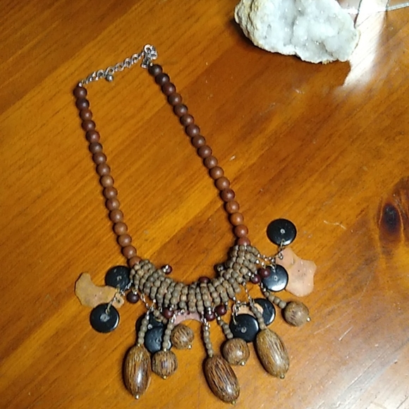 Unique Funky Wood Bead Necklace 🧿 - Picture 3 of 5